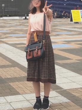 「アイスクリーム」｜「アイテム（スリッポン）」を使った、月さん（レディース・163cm）の夏コーディネート
