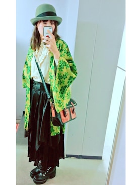 「和服」｜「アイテム（その他アウター）」を使った、月さん（レディース・163cm）の秋コーディネート