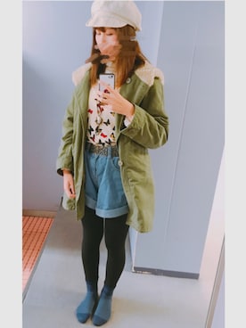 「3can4on（サンカンシオン）のアイテム（ジャケット/アウター）」を使った、月さん（レディース・163cm）の秋コーディネート