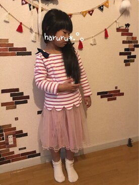 「アイテム（スカート）」を使った、haruru*.°。さん（キッズ・110cm）の秋コーディネート