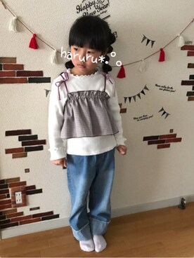 「ビスチェコーデ」｜haruru*.°。さん（キッズ・110cm）の冬コーディネート