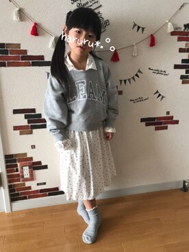 「GLOBAL WORK（グローバルワーク）のアイテム（その他）」を使った、haruru*.°。さん（キッズ・110cm）の冬コーディネート