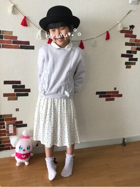 「GLOBAL WORK（グローバルワーク）のアイテム（その他）」を使った、haruru*.°。さん（キッズ・110cm）の冬コーディネート