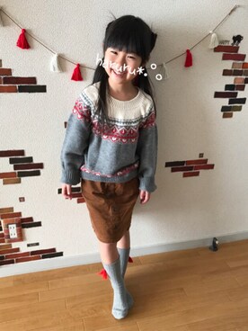 「アイテム（スカート）」を使った、haruru*.°。さん（キッズ・110cm）の冬コーディネート