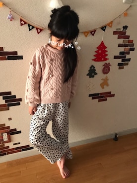 「アイテム（パンツ）」を使った、haruru*.°。さん（キッズ・110cm）の冬コーディネート