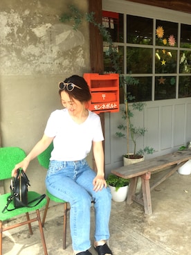 「白Tシャツ×デニム」｜msk1022さん（レディース・162cm）の春コーディネート