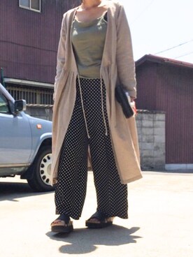 「Handmade（ハンドメイド）のアイテム（その他アウター）」を使った、chororoさん（レディース・166cm）の春コーディネート