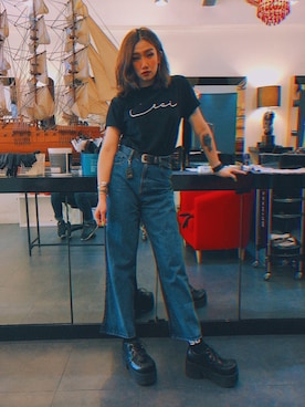 「MUSE（ミューズ）のアイテム」を使った、Ceciさん（レディース・168cm）の秋コーディネート