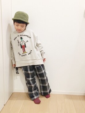 「handmade」｜「アイテム（スウェット）」を使った、@bunbunさん（キッズ・110cm）の冬コーディネート