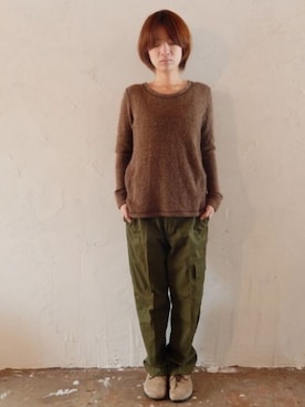 「アイテム（トップス、ブラウン系）」を使った、tomomiさん（レディース・161cm）の冬コーディネート