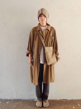 「ウールパンツ」｜「アイテム（帽子）」を使った、tomomiさん（レディース・161cm）の秋コーディネート