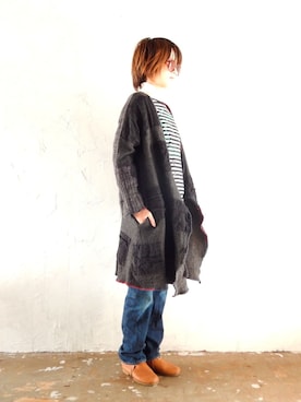 「アイテム（その他アウター、その他）」を使った、tomomiさん（レディース・161cm）の冬コーディネート