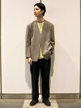 「ADAM ET ROPE'（アダムエロペ）の【NORITAKE】ビスポンチT 20SS（Tシャツ/カットソー）」を使った、maru.さん（メンズ・178cm）の春コーディネート