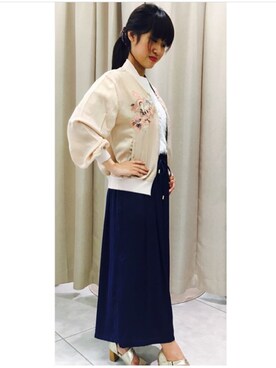 「Bou Jeloud（ブージュルード）のアイテム（ブルゾン）」を使った、boujeloud 熊本hamasenさん（レディース・158cm）の夏コーディネート