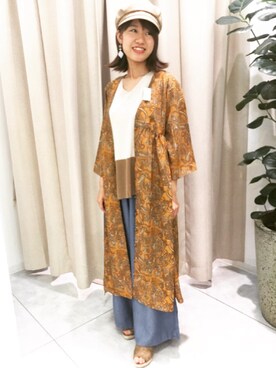 「Bou Jeloud（ブージュルード）のアイテム（シャツワンピース）」を使った、boujeloud 熊本hamasenさん（レディース・158cm）の夏コーディネート