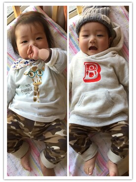 「BIG FIELD（ビッグフィールド）のアイテム（Hoodies、ホワイト系）」を使った、Yoshiko Kumamotoさん（154cm）の冬コーディネート