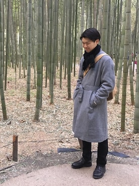 「Steven Alan（スティーブンアラン）のアイテム（チェスターコート）」を使った、RYUMAさん（メンズ・172cm）の春コーディネート