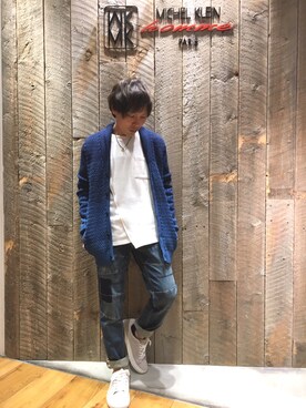 「MK MICHEL KLEIN HOMME （エムケーミッシェルクランオム）のアイテム（パンツ）」を使った、あーりーさん（メンズ・153cm）の春コーディネート