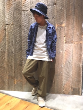 「MK MICHEL KLEIN HOMME （エムケーミッシェルクランオム）のアイテム（帽子）」を使った、あーりーさん（メンズ・153cm）の春コーディネート