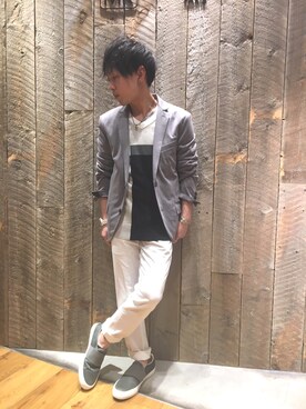 「MK MICHEL KLEIN HOMME （エムケーミッシェルクランオム）のアイテム（パンツ）」を使った、あーりーさん（メンズ・153cm）の春コーディネート