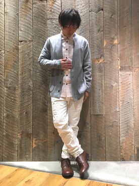 「MK MICHEL KLEIN HOMME （エムケーミッシェルクランオム）のアイテム（パンツ）」を使った、あーりーさん（メンズ・153cm）の春コーディネート
