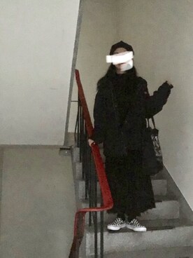 「Dickies（ディッキーズ）のアイテム（ジャケット/アウター、ブラック系）」を使った、MARIAさん（レディース・160cm）の冬コーディネート
