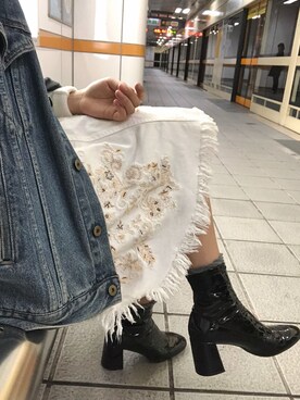 「ZARA（ザラ）のアイテム（スカート、ホワイト系）」を使った、MARIAさん（レディース・160cm）の冬コーディネート