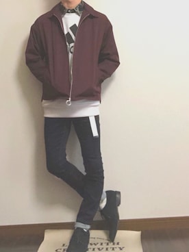 「adidas（アディダス）のアイテム（スウェット）」を使った、O$A158 相互フさん（メンズ・158cm）の冬コーディネート