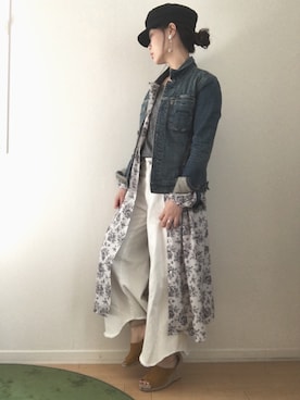 「YANUK（ヤヌーク）のアイテム（ジャケット/アウター）」を使った、舞桜さん（レディース・149cm）の春コーディネート