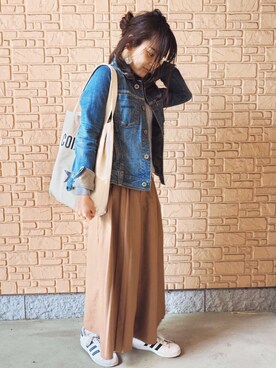 「YANUK（ヤヌーク）のアイテム（ジャケット/アウター）」を使った、舞桜さん（レディース・149cm）の春コーディネート