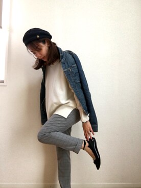 「YANUK（ヤヌーク）のアイテム（ジャケット/アウター）」を使った、舞桜さん（レディース・149cm）の秋コーディネート