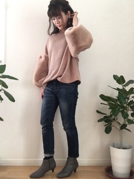 「アイテム（ブーティ）」を使った、舞桜さん（レディース・149cm・30代）の秋コーディネート