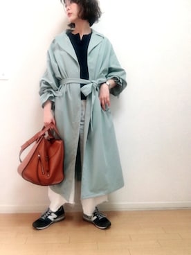 「Simplicite（サンプリシテ）のアイテム（トレンチコート）」を使った、舞桜さん（レディース・149cm）の春コーディネート