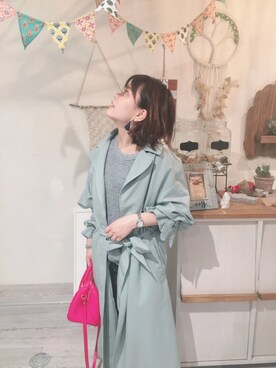 「Simplicite（サンプリシテ）のアイテム（トレンチコート）」を使った、舞桜さん（レディース・149cm）の夏コーディネート