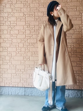 「平成最後のWEARISTAセンバツ」｜「アイテム（チェスターコート）」を使った、舞桜さん（レディース・149cm）の春コーディネート