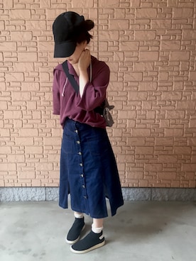 「hellolulu（ハロルル）のアイテム（ショルダーバッグ）」を使った、舞桜さん（レディース・149cm）の夏コーディネート