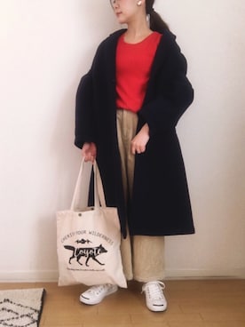 「ジャックパーセル」｜「アイテム（その他アウター）」を使った、舞桜さん（レディース・149cm）の秋コーディネート