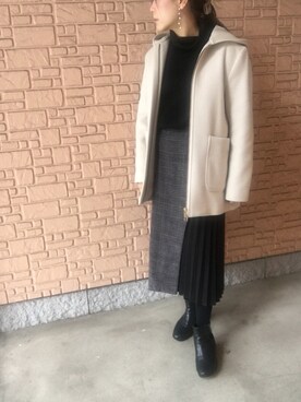 「アシンメトリー」｜「アイテム（その他アウター）」を使った、舞桜さん（レディース・149cm）の秋コーディネート