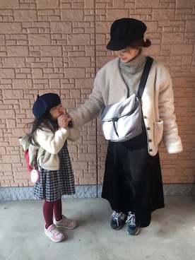 「hellolulu（ハロルル）のアイテム（ショルダーバッグ）」を使った、舞桜さん（レディース・149cm）の冬コーディネート