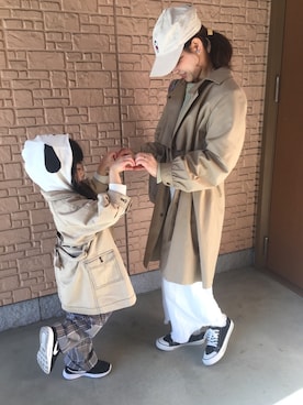 「petit main（プティマイン）のアイテム（トレンチコート）」を使った、舞桜さん（レディース・149cm）の冬コーディネート