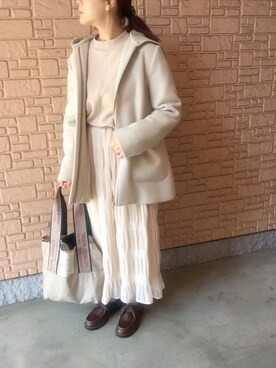 「消えそうな色コーデ」｜「アイテム（スウェット）」を使った、舞桜さん（レディース・149cm）の冬コーディネート