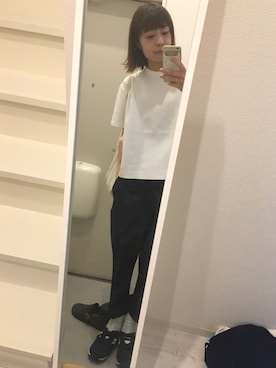 「定番」｜「アイテム（スリッポン）」を使った、namiさん（レディース・159cm）の夏コーディネート