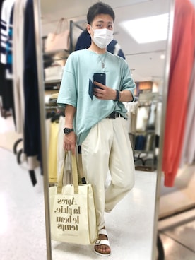 「EDWIN（エドウィン）のアイテム（サンダル）」を使った、きょんさん（メンズ・168cm）の夏コーディネート