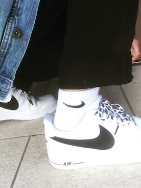 「AIR FORCE 1」｜「アイテム（デニムジャケット）」を使った、ゆ⃝さん（メンズ・170cm）の冬コーディネート