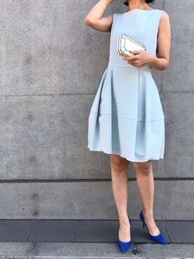 Foxey New York フォクシーニューヨーク のドレス ブルー系 を使った人気ファッションコーディネート Wear