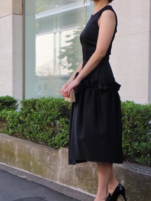 Simone Rocha（シモーネ ロシャ） ブラックチュールドレス（ブラック/サイズUK4）を使った人気ファッションコーディネート - WEAR