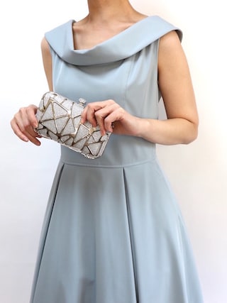 FOXEY NY（フォクシーニューヨーク） ロールカラーフレアドレスサイズ40 FOXEY NEW YORK（フォクシーニューヨーク）の「FOXEY NY（フォクシー