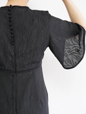 THEDRESS（レンタルドレス）さんの「Mame Kurogouchi（マメ クロゴウチ）  チューリップモチーフジャガードドレス（ブラック/サイズ2）」を使ったコーディネート