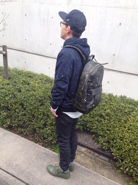 「G-STAR RAW（ジースターロゥ）のアイテム（帽子）」を使った、SARUMARU☆7さん（メンズ・165cm）の春コーディネート