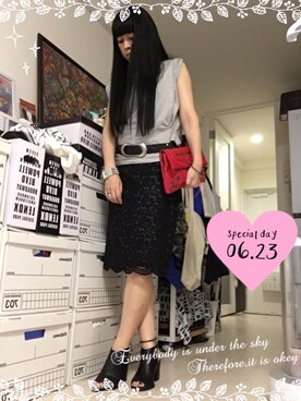 「Sword Fish（ソードフィッシュ）のアイテム」を使った、Risa Shimizuさん（レディース・157cm）の夏コーディネート